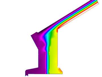 Thermal image of our HWL Roof sytem showing the importance of a thermally broken spar and ring beam 